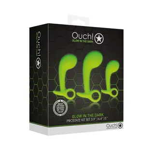 SHOTS OUCH PROSTATE PLUG SET GLOW IN THE DARK