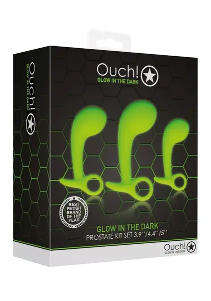SHOTS OUCH PROSTATE PLUG SET GLOW IN THE DARK