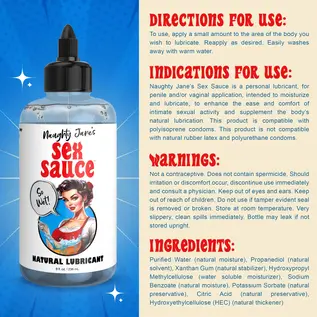 XR BRAND NAUGHTY JANES SEX SAUCE H2O LUBRICANT 8 OZ