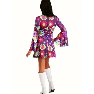 "O" HEAVENS "O" HEAVENS HIPPIE LONG SLEEVE FLOWER POWER DRESS 4X