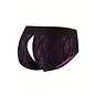 "O" HEAVENS CROTCHLESS HARNESS BRIEF LACE PURPLE/BLACK