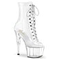 PLEASER ADORE PEEP-TOE LACE-UP ANKLE BOOT CLEAR SIZE 8