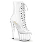 PLEASER PLEASER ADORE PEEP TOE LACE UP ANKLE BOOT CLEAR 8