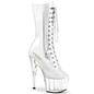 PLEASER PLEASER ADORE LACE UP MID CALF BOOT WITH SIDE ZIP  CLEAR 7