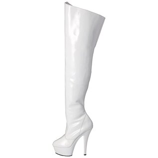 PLEASER PLEASER KISS THIGH HIGH BOOT WHITE 8