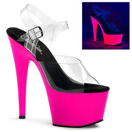 PLEASER PLEASER ADORE UV ANKLE STRAP PINK/BLK/CLR 7