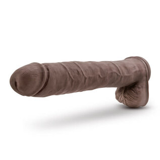 BLUSH AU NATUREL DILDO W/BALLS SENSA FEEL DADDY 14" CHOCOLATE