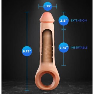 BLUSH PERFORMANCE PLUS THRIVE SILICONE PENIS EXTENDER BEIGE 8.75"