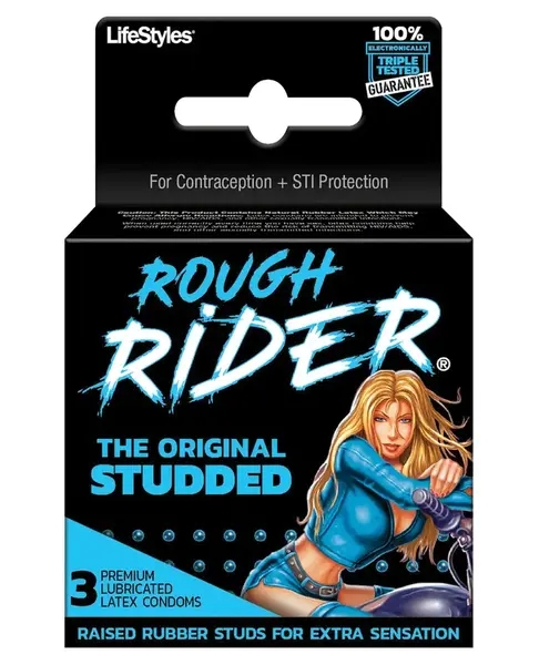 RIDER CONDOM ROUGH STUDDED 3 PACK
