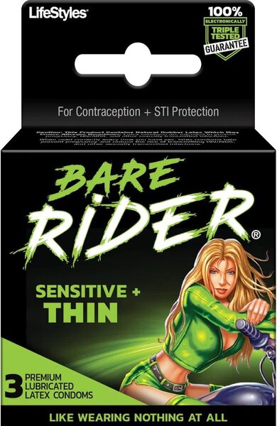 RIDER CONDOM THIN SENSITIVE 3 PACK