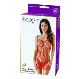 SAVAGE SAVAGE FISHNET DRESS O/S RED