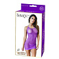 SAVAGE SAVAGE LACE FISHNET MINI DRESS O/S PURPLE