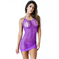 SAVAGE SAVAGE LACE FISHNET MINI DRESS O/S PURPLE
