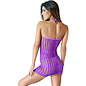 SAVAGE SAVAGE LACE FISHNET MINI DRESS O/S PURPLE