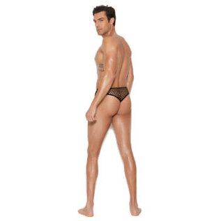 ELEGANT MOMENTS ELEGANT MOMENTS MENS FISHNET THONG BLACK L/XL