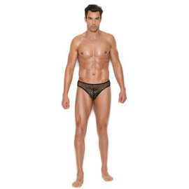 ELEGANT MOMENTS ELEGANT MOMENTS MENS FISHNET THONG BLACK L/XL
