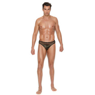 ELEGANT MOMENTS ELEGANT MOMENTS MENS FISHNET THONG BLACK L/XL