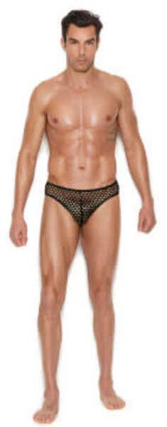 ELEGANT MOMENTS MENS THONG NET BLACK LARGE/EXTRA LARGE
