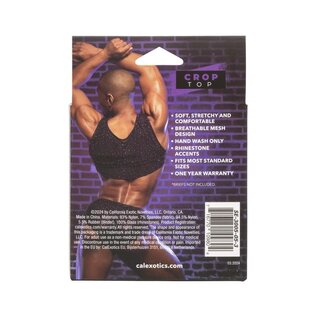 CALIFORNIA EXOTICS RADIANCE MALE CROP TOP BLACK O/S