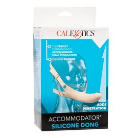 CALIFORNIA EXOTICS CALEX ACCOMMODATOR SILICONE CHIN STRAP DILDO 5" VANILLA