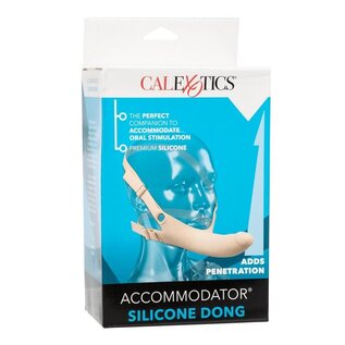 CALIFORNIA EXOTICS CALEX ACCOMMODATOR SILICONE CHIN STRAP DILDO 5" VANILLA