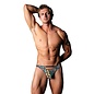 MALE POWER MALE POWER UPLIFT THONG WITH 2 RINGS ANIMAL PRINT L/XL
