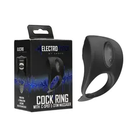 SHOTS AMERICA LLC COCK RING ELECTROSTIM C- RING E-STIM BLACK