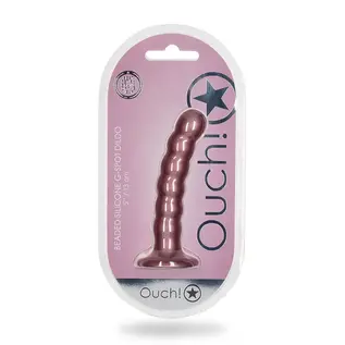 SHOTS AMERICA LLC DILDO BEADED G-SPOT OUCH! 5" ROSE GOLD