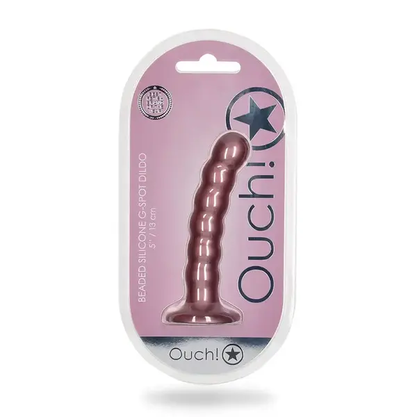 SHOTS ANAL PROBE OUCH BEADED P/G-SPOT 5" ROSE GOLD