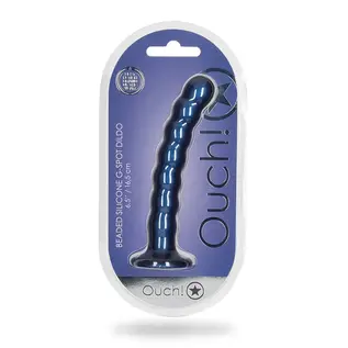SHOTS AMERICA LLC OUCH! BEADED PLUG 6.5" METALLIC BLUE