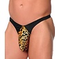 BODY LANGUAGE BL MENS THONG LARGE POUCH WHITE/BLACK O/S