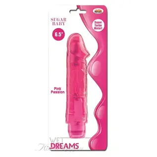 HOTT PRODUCTS VIBE DILDO WET DREAMS SUGAR BABY THICK 6.5"  MAGENTA