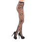 LA PETITE COQUETTE COQ PANTYHOSE W/ SIDE ROSE DETAIL BLACK O/S