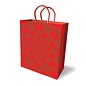 LITTLE GENIE GIFT BAG HEARTS GLITTER RED