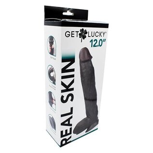 GET LUCKY GET LUCKY DUEL LAYER DILDO 12" BLACK
