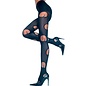 MUSIC LEGS ML SWIRL HOLE LOOK PANTYHOSE BLACK O/S