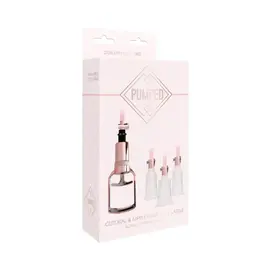 SHOTS PUMPED CLITORAL & NIPPLE PUMP SET ROSE GOLD LARGE
