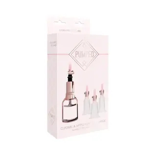 SHOTS PUMP PUMPED CLITORAL & NIPPLE SET ROSE GOLD LARGE