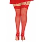 ELEGANT MOMENTS EM THIGH HIGH FISHNET STOCKING RED QUEEN SIZE