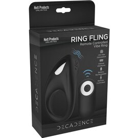 HOTT PRODUCTS DECADENCE VIBRATING RING W/REMOTE BLACK