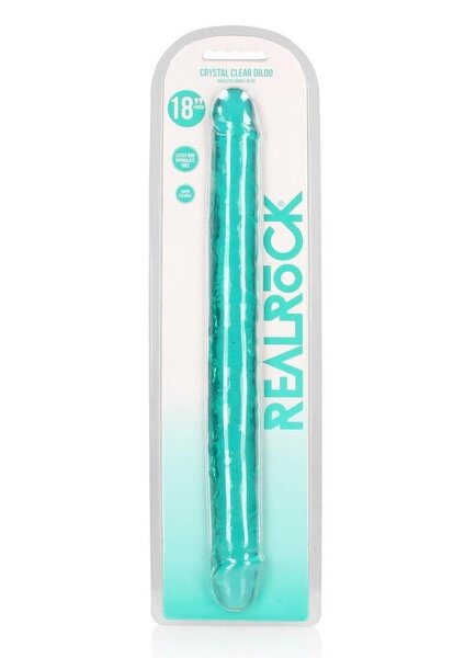 SHOTS DILDO REALROCK DOUBLE ENDED 18" TEAL