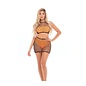 PINK LIPSTICK PL CRAVE YOU FISHNET CAMI TOP & SKIRT W/TOP & PANTY