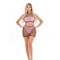 PINK LIPSTICK PL CRAVE YOU FISHNET CAMI TOP & SKIRT W/TOP & PANTY