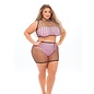 PINK LIPSTICK PL CRAVE YOU FISHNET CAMI TOP & SKIRT W/TOP & PANTY
