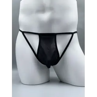 "OH" MENS THONG LACE MESH BLACK