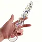 "O" HEAVENS ANAL PLUG GLASS SPIRAL BLUE/YELLOW