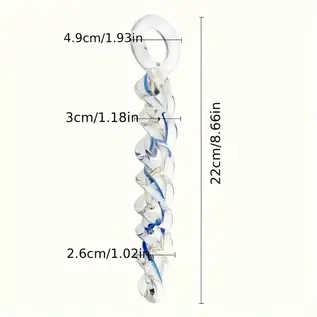 "O" HEAVENS ANAL PLUG GLASS SPIRAL BLUE/YELLOW