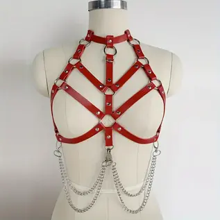"O" HEAVENS BODY HARNESS LEATHER/CHAIN