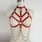 "O" HEAVENS BODY HARNESS LEATHER/CHAIN
