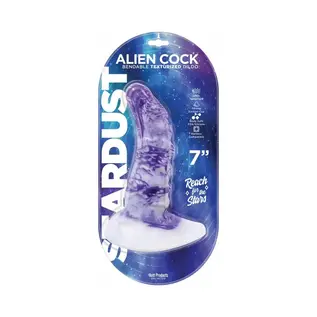 HOTT PRODUCTS DILDO STARDUST ALIEN 7" PURPLE/WHITE
